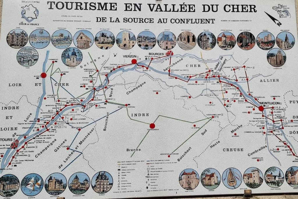 Les Noyers Monestois Entre Cher Et Canal De Berry Mennetou-sur-Cher Extérieur photo